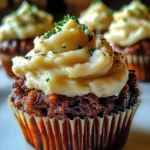Meatloaf Cupcakes with Frosting