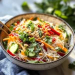 Spring Roll Salad with Spicy Ginger Dressing