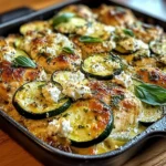 Zesty Zucchini and Feta Bake with Chicken